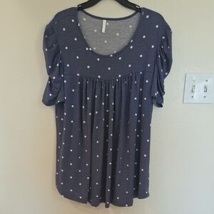Navy Polka Dot Women's Blouse